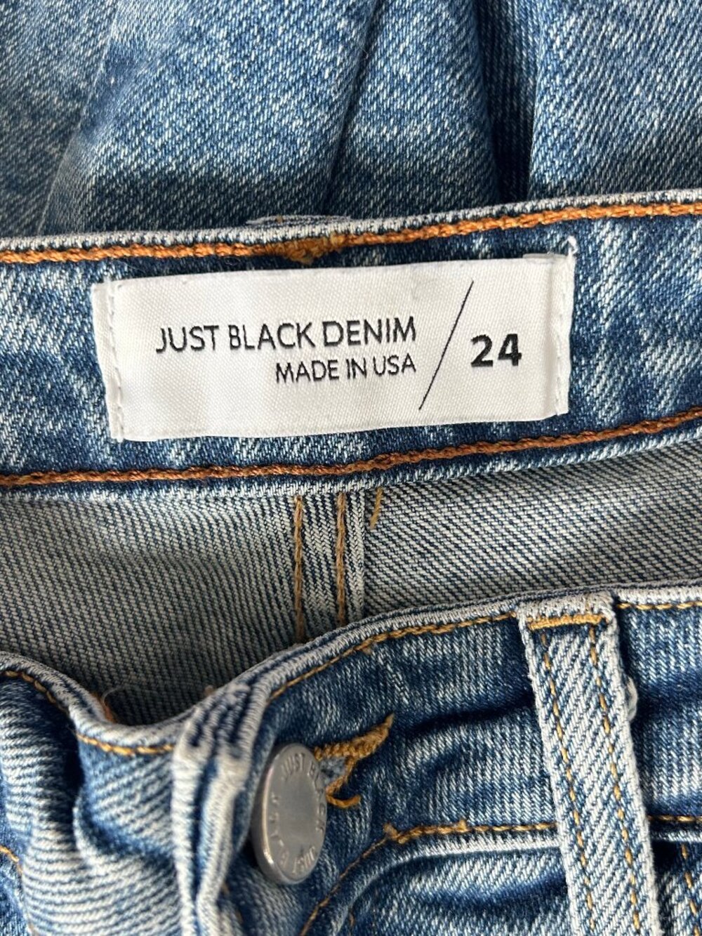 Just Black Denim Seamed Barrel Jeans High Rise Raw Hem Medium Wash Size 24 - Picture 6 of 11